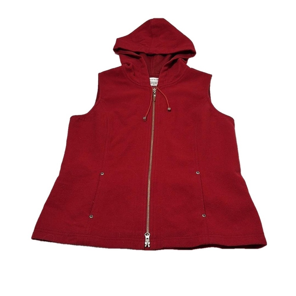 Bianca Nygard Wool Hooded Vest, Size 10, Red